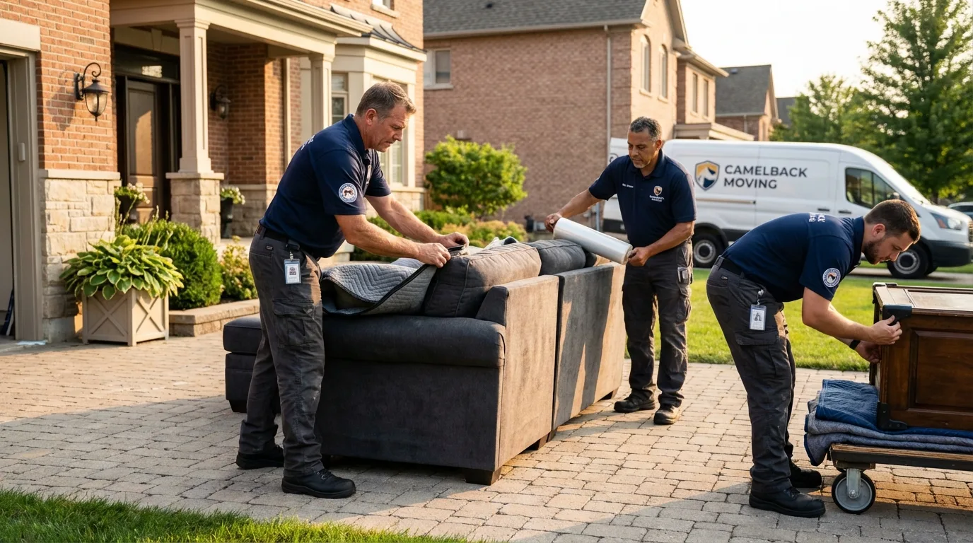Large estate moving crew wrapping furniture in Sylvania, AL
