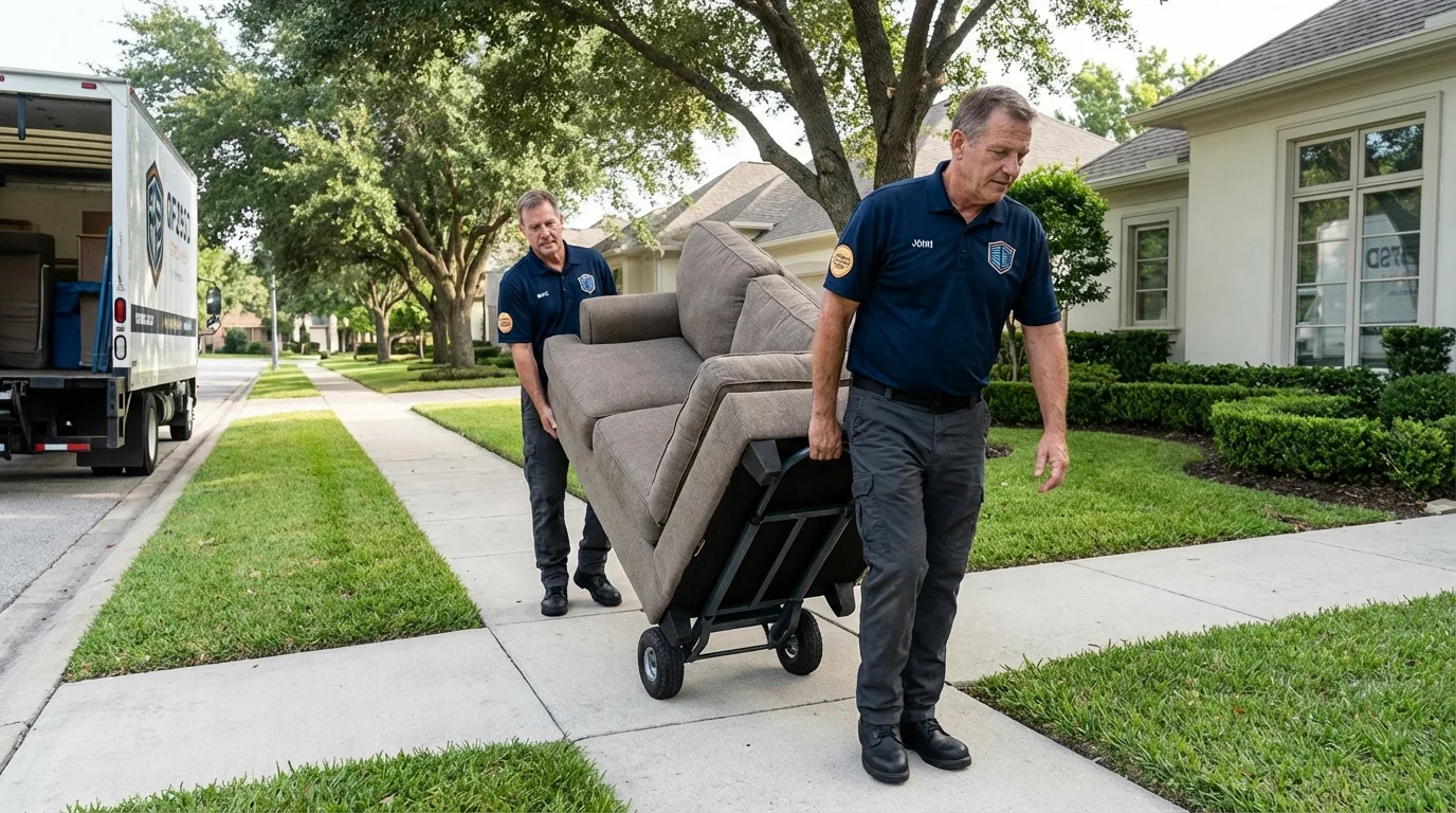 Local residential moving crew loading furniture in Sylvania, AL