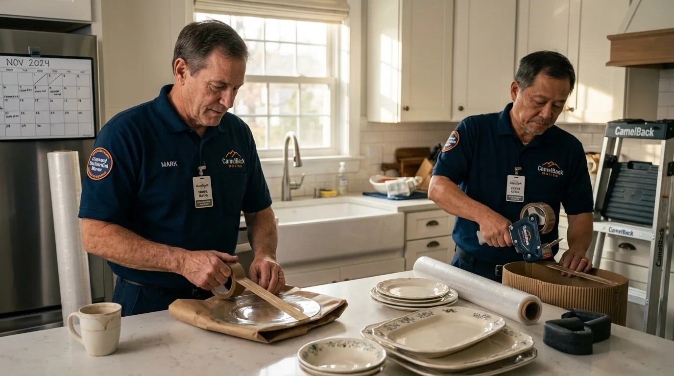 Professional crew packing kitchen dishware in Sylvania, AL